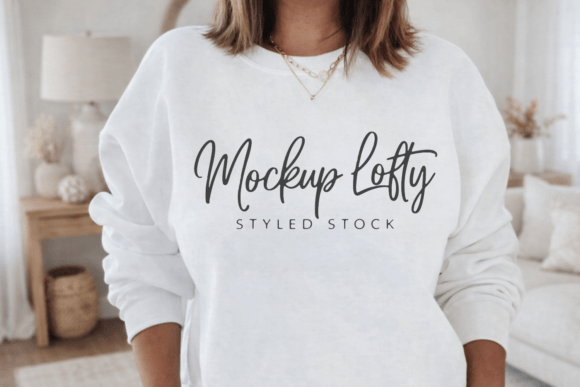 Download Gildan 18000 White Sweatshirt Mockup 28 - White Collection