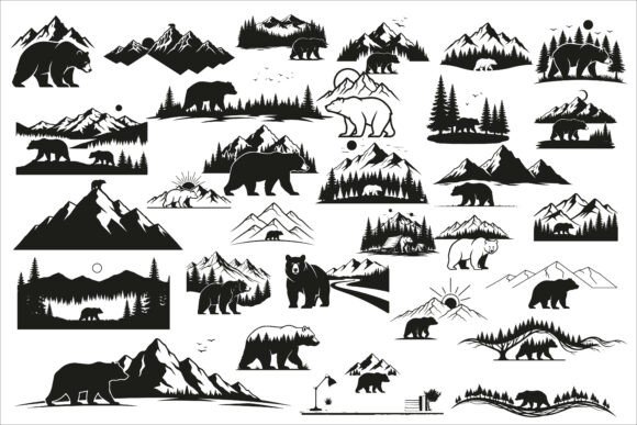 Download Beautiful Bear Forest Mountain Scene - Beautiful Collection